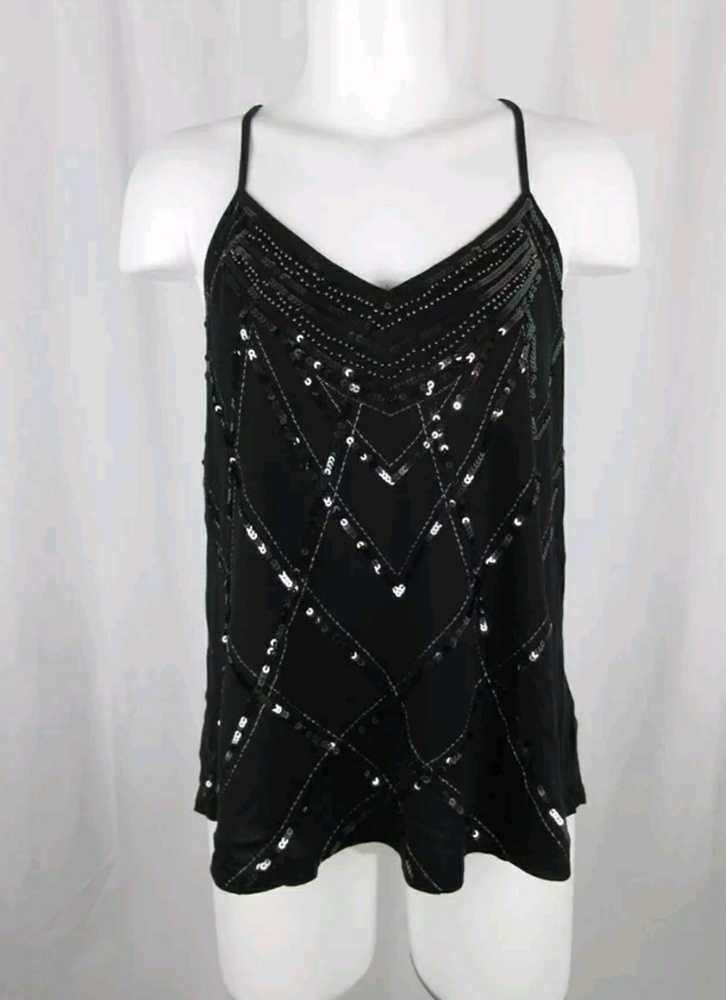 Express Women's Black Sequin Spaghetti Strap